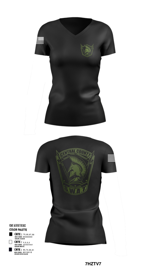Womens Short Sleeve Vneck Shirt, Central County SWAT, , Teamtime, Team time, sublimation, custom sports apparel, team uniforms, spirit wear, spiritwear, sports uniforms, custom shirts, team store, custom team store, fundraiser sports, apparel fundraiser