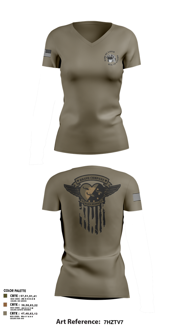 Womens Short Sleeve Vneck Shirt, B/4-3 Assault Helicopter Battalion, , Teamtime, Team time, sublimation, custom sports apparel, team uniforms, spirit wear, spiritwear, sports uniforms, custom shirts, team store, custom team store, fundraiser sports, apparel fundraiser