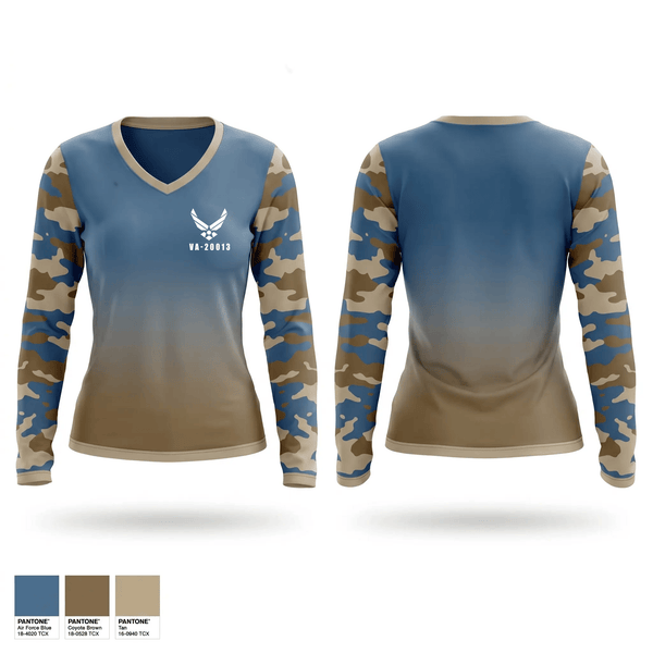 VA-20013 89720597 Women's Long Sleeve V-neck Shirt - 1