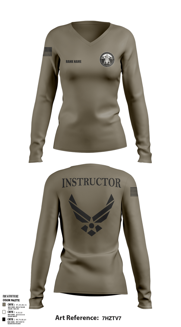 Cadet Wing- USAFA 88686849 Women's Long Sleeve V-neck Shirt - 7