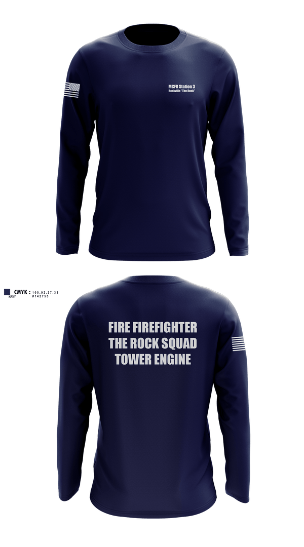 MCFR Station 3 Rockville "The Rock" 72137977 Long Sleeve Performance Shirt - 1