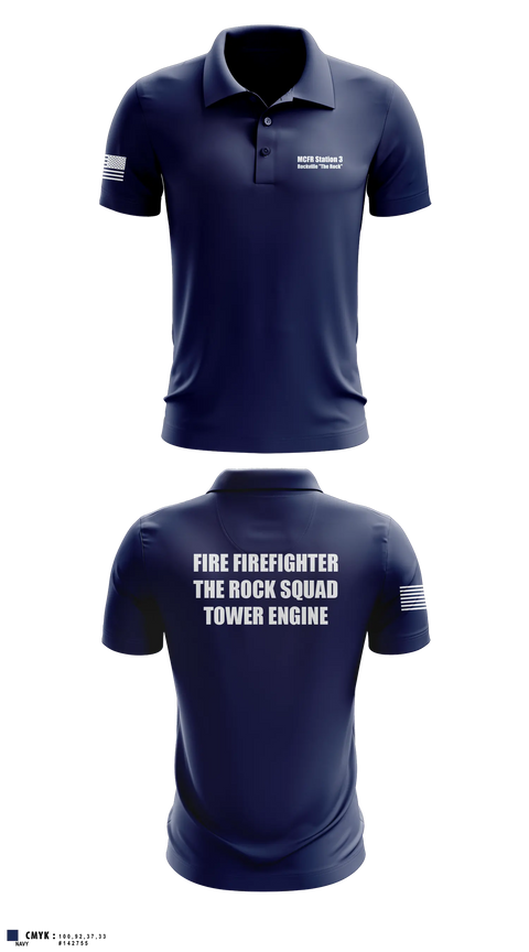 MCFR Station 3 Rockville "The Rock" 72137977 Short Sleeve Performance Polo - 1