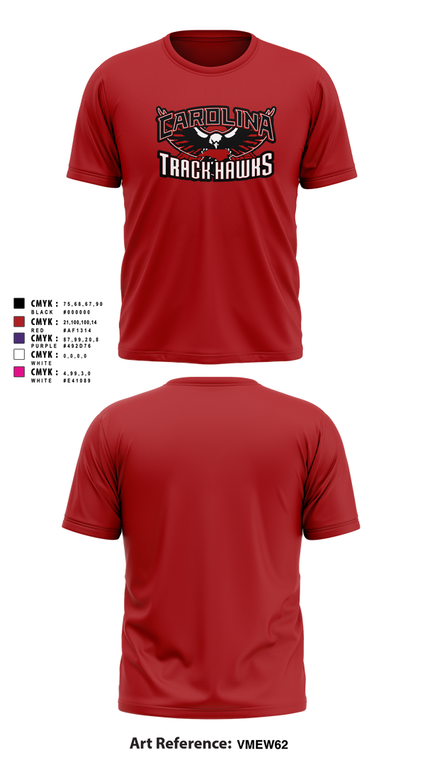 Carolina Track Hawks Short Sleeve Performance Shirt - 20