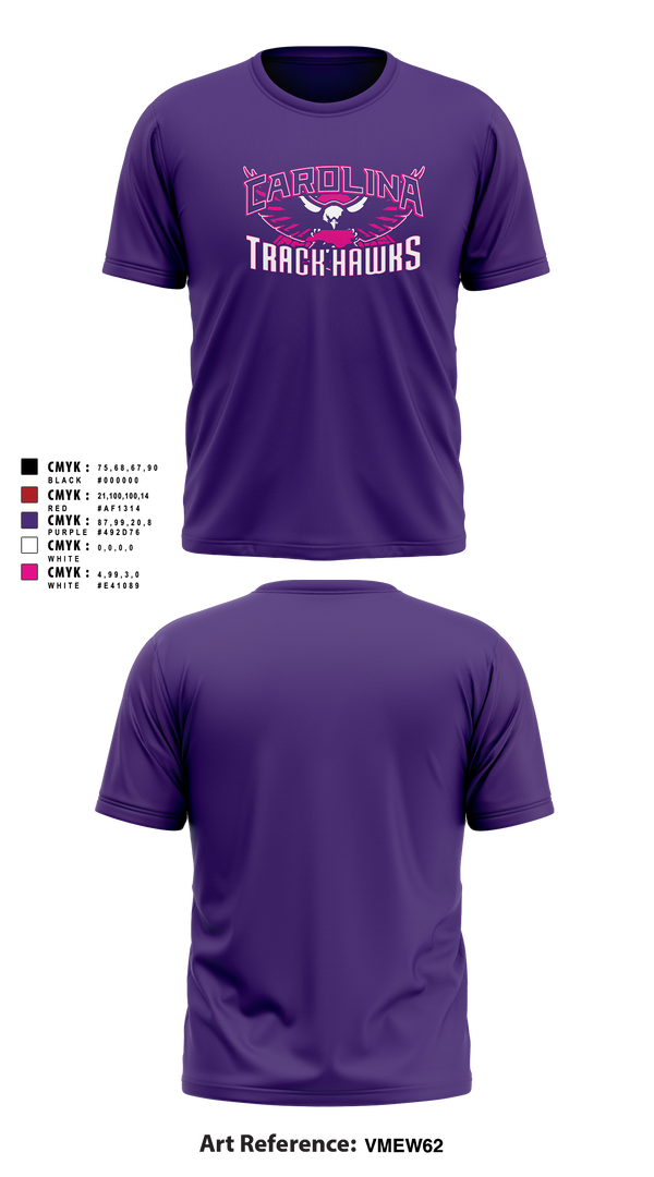 Carolina Track Hawks Short Sleeve Performance Shirt - 21