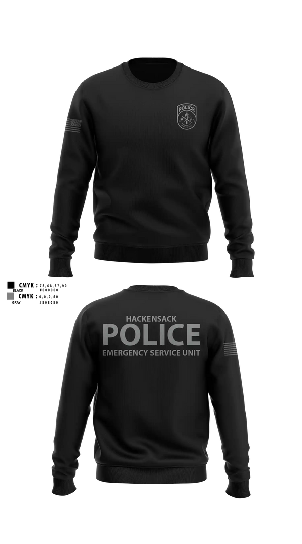 Crew Neck Sweatshirt, Hackensack Police Emergency Service Unit, Police, Teamtime, Team time, sublimation, custom sports apparel, team uniforms, spirit wear, spiritwear, sports uniforms, custom shirts, team store, custom team store, fundraiser sports, apparel fundraiser