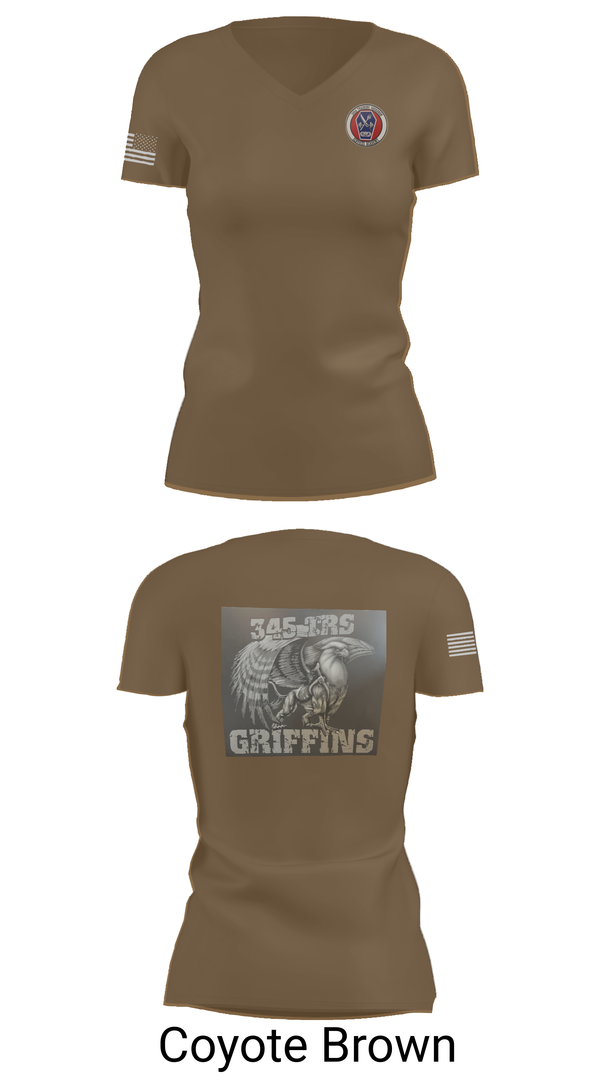 Womens Short Sleeve Vneck Shirt, 345th TRS, , Teamtime, Team time, sublimation, custom sports apparel, team uniforms, spirit wear, spiritwear, sports uniforms, custom shirts, team store, custom team store, fundraiser sports, apparel fundraiser