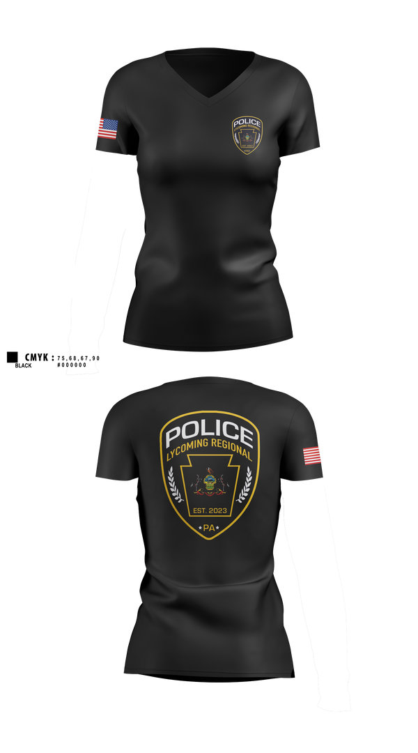 Womens Short Sleeve Vneck Shirt, Lycoming Regional Police Department, Police, Teamtime, Team time, sublimation, custom sports apparel, team uniforms, spirit wear, spiritwear, sports uniforms, custom shirts, team store, custom team store, fundraiser sports, apparel fundraiser