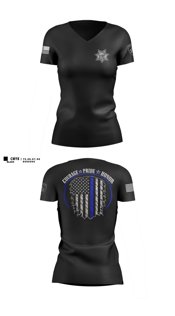 Womens Short Sleeve Vneck Shirt, Jackson Police Department, Police, Teamtime, Team time, sublimation, custom sports apparel, team uniforms, spirit wear, spiritwear, sports uniforms, custom shirts, team store, custom team store, fundraiser sports, apparel fundraiser