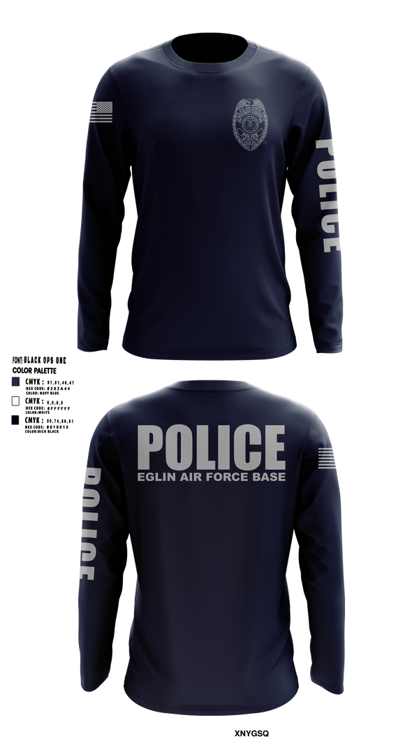 96 SFS / Eglin Police Long Sleeve Performance Shirt - 6 (DAF BADGE)