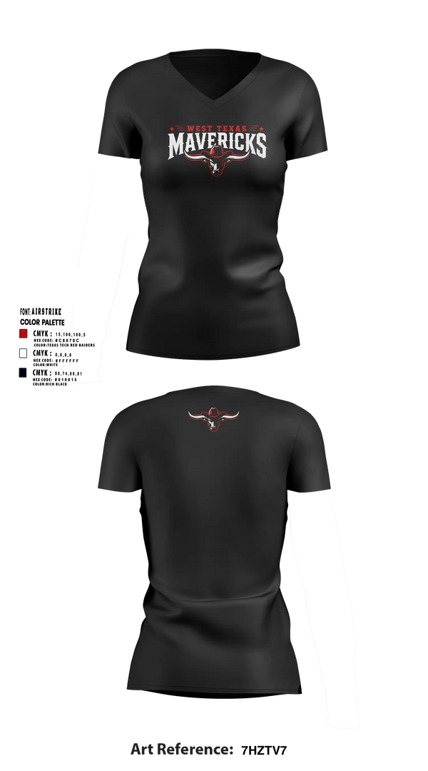 West Texas Mavericks Women's Short Sleeve V-neck Shirt -7