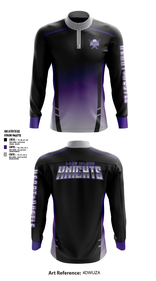 Quarter Zip Jacket, LI Knights, Women's Volleyball, Teamtime, Team time, sublimation, custom sports apparel, team uniforms, spirit wear, spiritwear, sports uniforms, custom shirts, team store, custom team store, fundraiser sports, apparel fundraiser