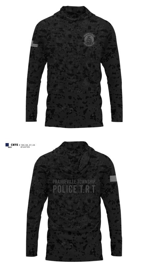 Long Sleeve Hooded Sun Shirt, Prairieville Township police, Police, Teamtime, Team time, sublimation, custom sports apparel, team uniforms, spirit wear, spiritwear, sports uniforms, custom shirts, team store, custom team store, fundraiser sports, apparel fundraiser