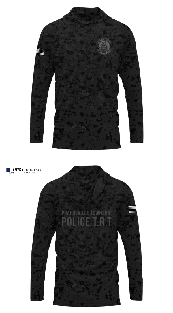 Long Sleeve Hooded Sun Shirt, Prairieville Township police, Police, Teamtime, Team time, sublimation, custom sports apparel, team uniforms, spirit wear, spiritwear, sports uniforms, custom shirts, team store, custom team store, fundraiser sports, apparel fundraiser