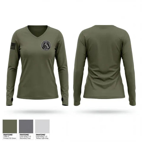 Womens Long Sleeve Vneck Shirt, Hancock County Sheriffs Department, Police, Teamtime, Team time, sublimation, custom sports apparel, team uniforms, spirit wear, spiritwear, sports uniforms, custom shirts, team store, custom team store, fundraiser sports, apparel fundraiser