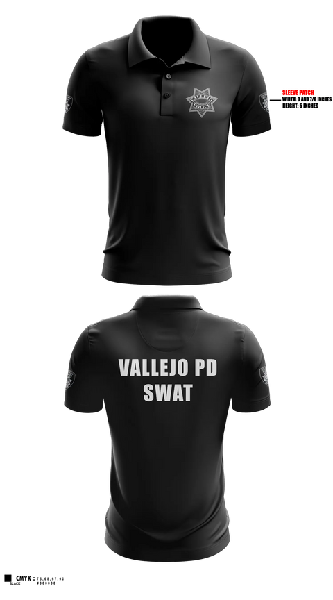 Vallejo PD SWAT Short Sleeve Performance Polo - 3