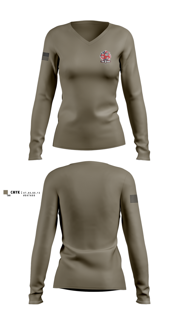 Womens Long Sleeve Vneck Shirt, La Porte, Fire Department, Teamtime, Team time, sublimation, custom sports apparel, team uniforms, spirit wear, spiritwear, sports uniforms, custom shirts, team store, custom team store, fundraiser sports, apparel fundraiser