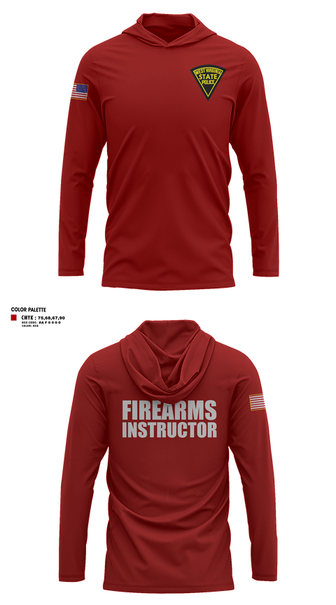 Long Sleeve Performance Shirt with hood, West Virginia State Police, Police, Teamtime, Team time, sublimation, custom sports apparel, team uniforms, spirit wear, spiritwear, sports uniforms, custom shirts, team store, custom team store, fundraiser sports, apparel fundraiser