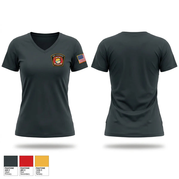 Womens Short Sleeve Vneck Shirt, New Underwood VFD, Fire Department, Teamtime, Team time, sublimation, custom sports apparel, team uniforms, spirit wear, spiritwear, sports uniforms, custom shirts, team store, custom team store, fundraiser sports, apparel fundraiser