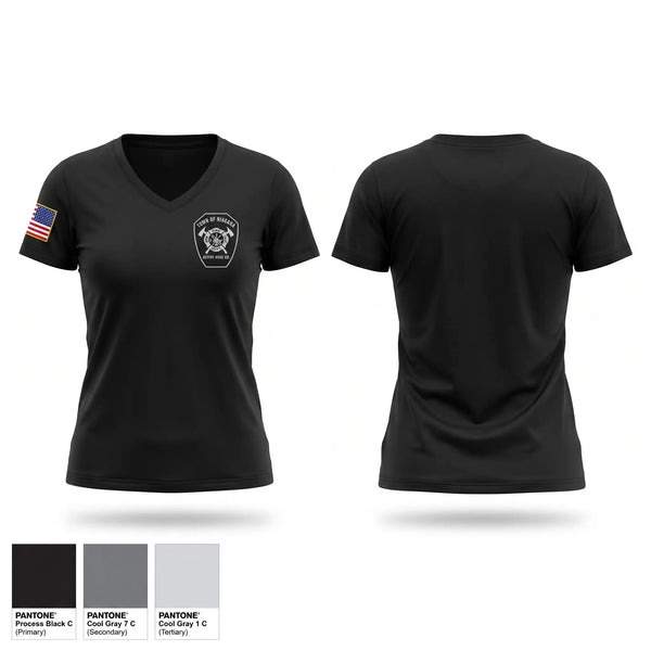 Womens Short Sleeve Vneck Shirt, Town of Niagara Truck 8, Fire Department, Teamtime, Team time, sublimation, custom sports apparel, team uniforms, spirit wear, spiritwear, sports uniforms, custom shirts, team store, custom team store, fundraiser sports, apparel fundraiser