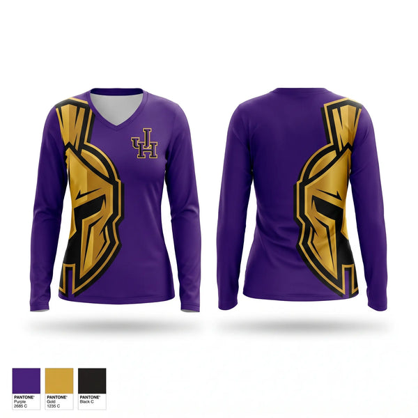 Womens Long Sleeve Vneck Shirt, Jurupa Hills Spartans, Softball, Teamtime, Team time, sublimation, custom sports apparel, team uniforms, spirit wear, spiritwear, sports uniforms, custom shirts, team store, custom team store, fundraiser sports, apparel fundraiser