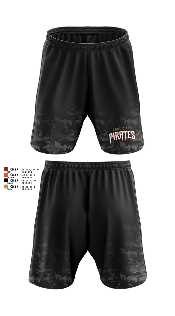 Athletic Shorts With Pockets, Port City Pirates, Baseball, Teamtime, Team time, sublimation, custom sports apparel, team uniforms, spirit wear, spiritwear, sports uniforms, custom shirts, team store, custom team store, fundraiser sports, apparel fundraiser