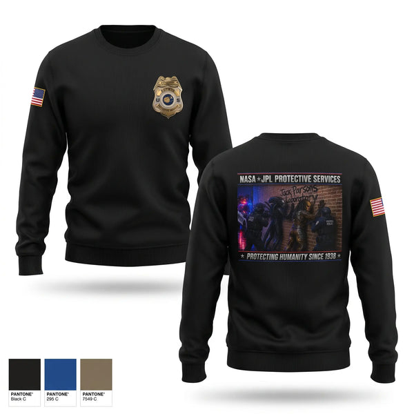 Crew Neck Sweatshirt, NASA POLICE, Police, Teamtime, Team time, sublimation, custom sports apparel, team uniforms, spirit wear, spiritwear, sports uniforms, custom shirts, team store, custom team store, fundraiser sports, apparel fundraiser