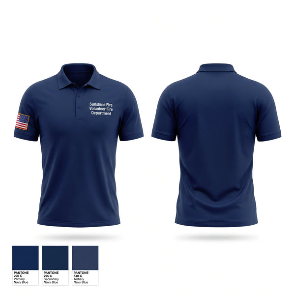 Short Sleeve Performance Polo, Sunshine Fire Volunteer Fire Department, Fire Department, Teamtime, Team time, sublimation, custom sports apparel, team uniforms, spirit wear, spiritwear, sports uniforms, custom shirts, team store, custom team store, fundraiser sports, apparel fundraiser