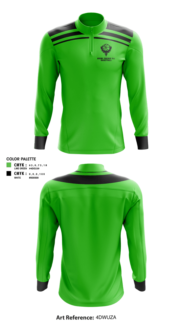 Quarter Zip Jacket, Rising Phoenix S.A., Men's Basketball, Teamtime, Team time, sublimation, custom sports apparel, team uniforms, spirit wear, spiritwear, sports uniforms, custom shirts, team store, custom team store, fundraiser sports, apparel fundraiser