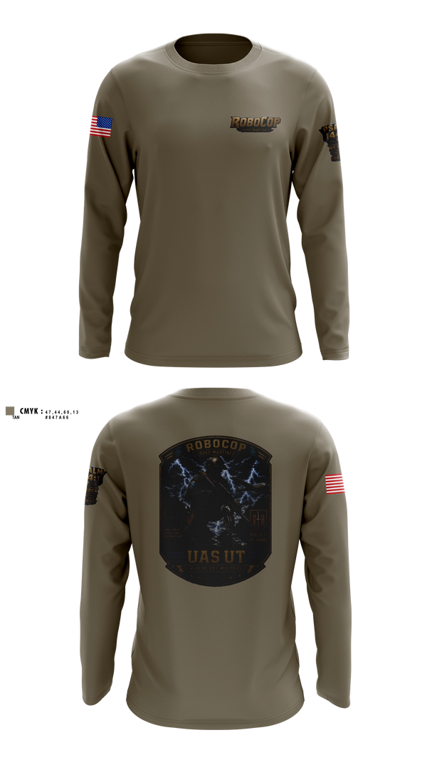 Long Sleeve Performance Shirt, Robocop UAS UT, Baseball, Teamtime, Team time, sublimation, custom sports apparel, team uniforms, spirit wear, spiritwear, sports uniforms, custom shirts, team store, custom team store, fundraiser sports, apparel fundraiser