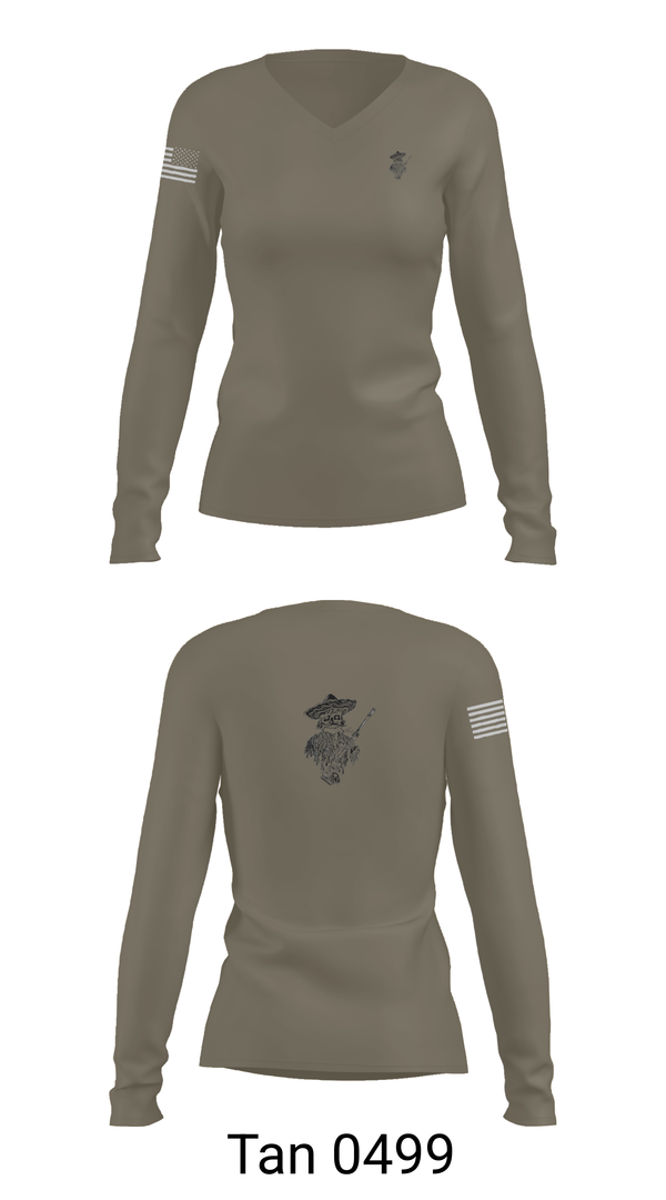Womens Long Sleeve Vneck Shirt, 1/23 Scout Sniper Platoon, , Teamtime, Team time, sublimation, custom sports apparel, team uniforms, spirit wear, spiritwear, sports uniforms, custom shirts, team store, custom team store, fundraiser sports, apparel fundraiser