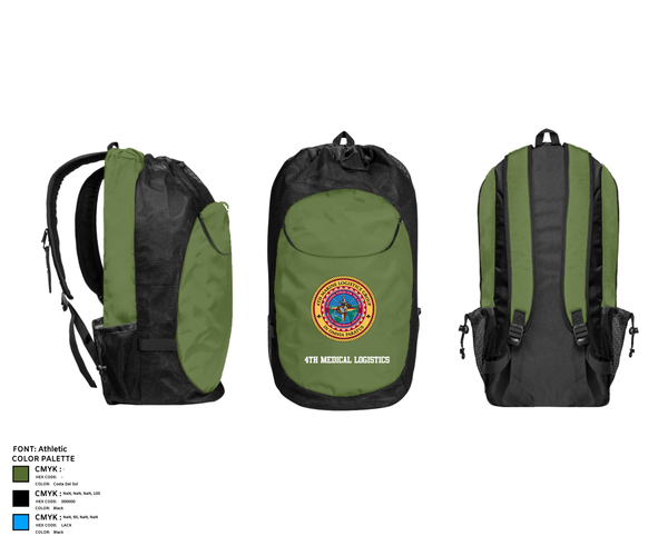Gear Bag, 4th Medical Logistics, Marines, Teamtime, Team time, sublimation, custom sports apparel, team uniforms, spirit wear, spiritwear, sports uniforms, custom shirts, team store, custom team store, fundraiser sports, apparel fundraiser