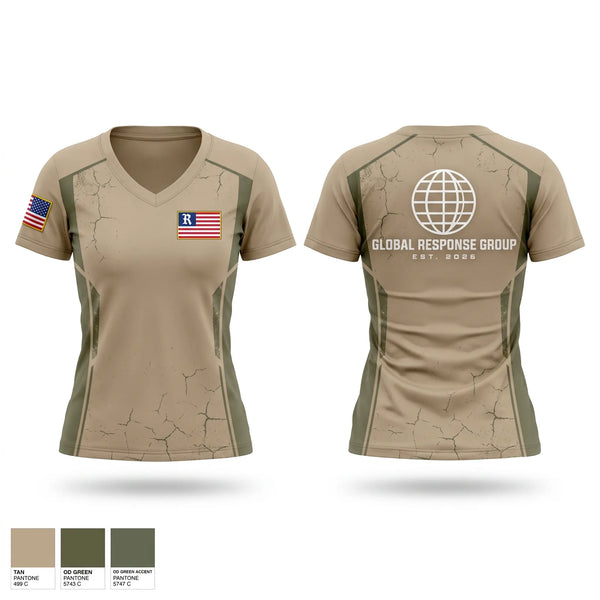 Womens Short Sleeve Vneck Shirt, Global Response Group, Army, Teamtime, Team time, sublimation, custom sports apparel, team uniforms, spirit wear, spiritwear, sports uniforms, custom shirts, team store, custom team store, fundraiser sports, apparel fundraiser