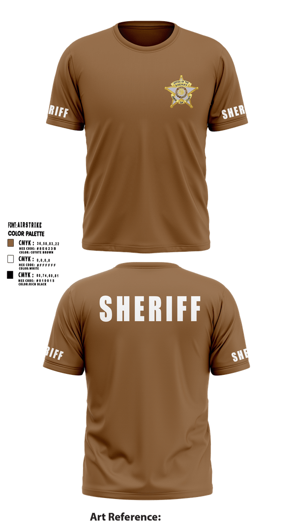 Old School Cotton Feel Shirt, SHERIFF, Police, Teamtime, Team time, sublimation, custom sports apparel, team uniforms, spirit wear, spiritwear, sports uniforms, custom shirts, team store, custom team store, fundraiser sports, apparel fundraiser