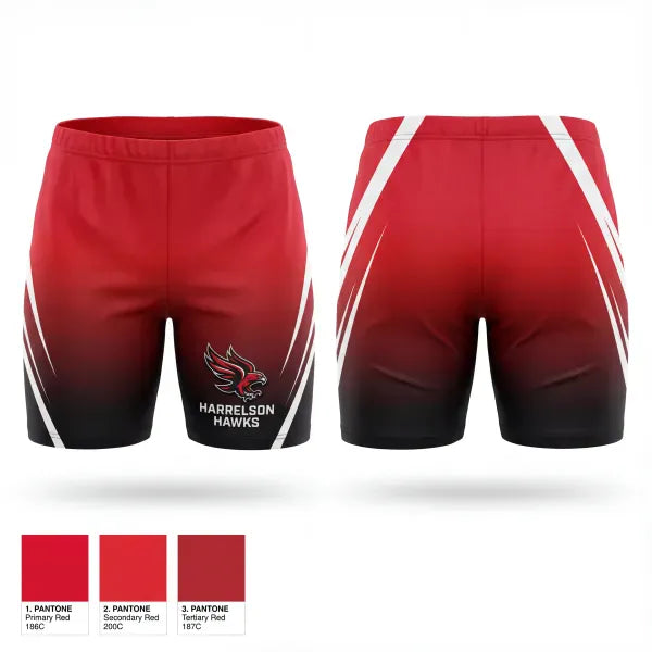 Womens Shorts, Harrelson Hawks, Men's Basketball, Teamtime, Team time, sublimation, custom sports apparel, team uniforms, spirit wear, spiritwear, sports uniforms, custom shirts, team store, custom team store, fundraiser sports, apparel fundraiser