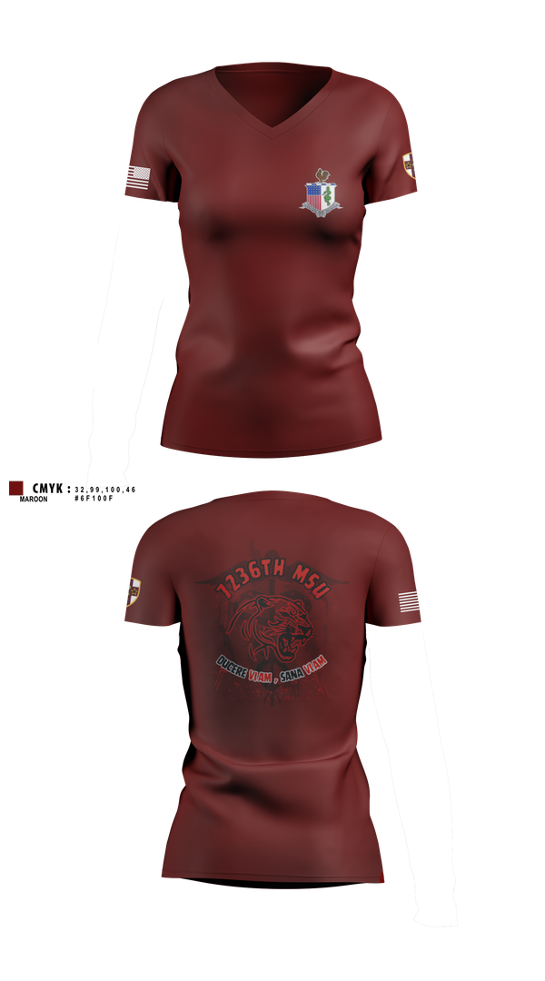 Womens Short Sleeve Vneck Shirt, 7236 Medical Support Unit, Army, Teamtime, Team time, sublimation, custom sports apparel, team uniforms, spirit wear, spiritwear, sports uniforms, custom shirts, team store, custom team store, fundraiser sports, apparel fundraiser