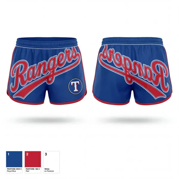 Womens Shorts, Rangers, Baseball, Teamtime, Team time, sublimation, custom sports apparel, team uniforms, spirit wear, spiritwear, sports uniforms, custom shirts, team store, custom team store, fundraiser sports, apparel fundraiser