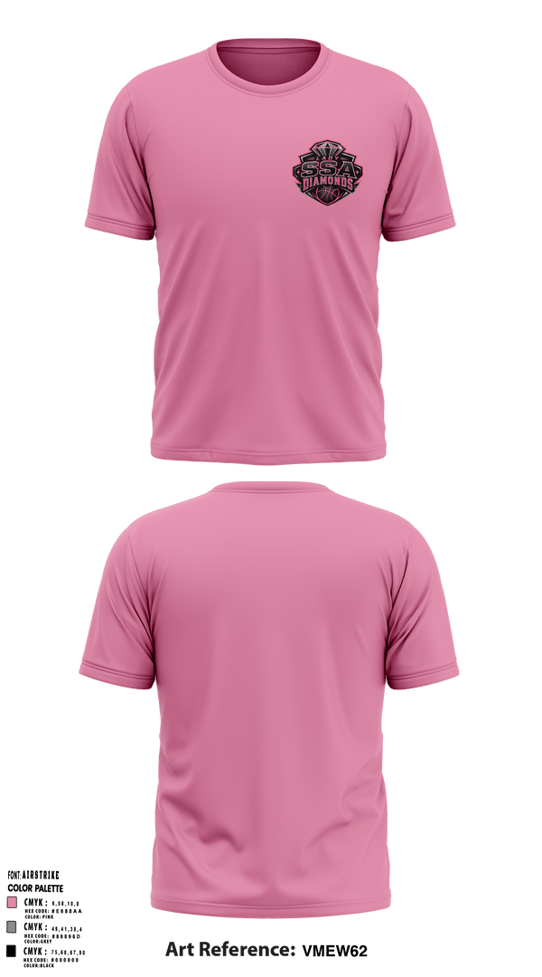 Short Sleeve Performance Shirt, SSA Lady Diamonds, Women's Basketball, Teamtime, Team time, sublimation, custom sports apparel, team uniforms, spirit wear, spiritwear, sports uniforms, custom shirts, team store, custom team store, fundraiser sports, apparel fundraiser