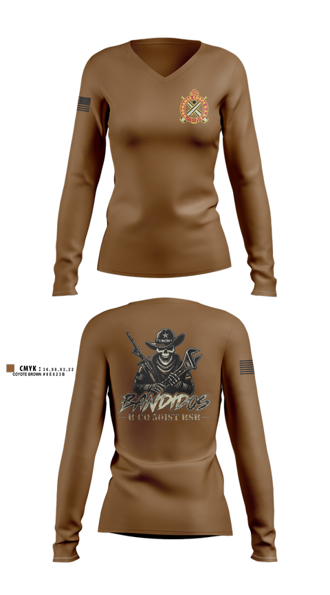 Womens Long Sleeve Vneck Shirt, 501st BSB, B Company, , Teamtime, Team time, sublimation, custom sports apparel, team uniforms, spirit wear, spiritwear, sports uniforms, custom shirts, team store, custom team store, fundraiser sports, apparel fundraiser
