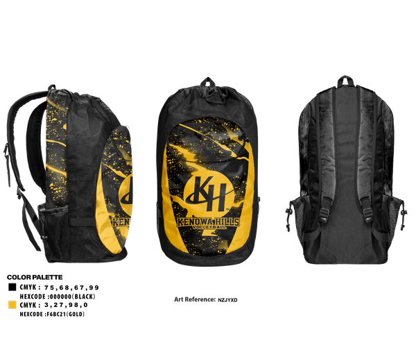 Gear Bag, Kenowa Hills Volleyball, Women's Volleyball, Teamtime, Team time, sublimation, custom sports apparel, team uniforms, spirit wear, spiritwear, sports uniforms, custom shirts, team store, custom team store, fundraiser sports, apparel fundraiser