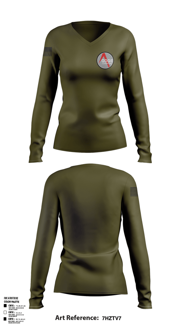 Womens Long Sleeve Vneck Shirt, Agoge Combatives, , Teamtime, Team time, sublimation, custom sports apparel, team uniforms, spirit wear, spiritwear, sports uniforms, custom shirts, team store, custom team store, fundraiser sports, apparel fundraiser