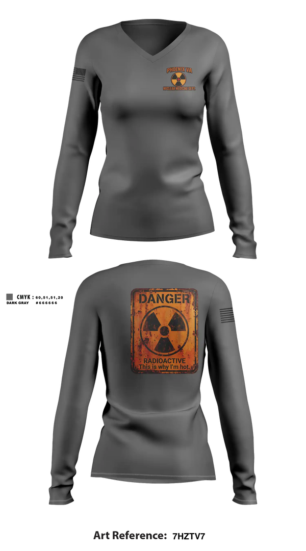Womens Long Sleeve Vneck Shirt, PHX NUC MED, Air Force, Teamtime, Team time, sublimation, custom sports apparel, team uniforms, spirit wear, spiritwear, sports uniforms, custom shirts, team store, custom team store, fundraiser sports, apparel fundraiser