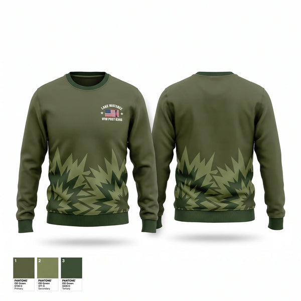 Crew Neck Sweatshirt, VFW Post 8346, , Teamtime, Team time, sublimation, custom sports apparel, team uniforms, spirit wear, spiritwear, sports uniforms, custom shirts, team store, custom team store, fundraiser sports, apparel fundraiser