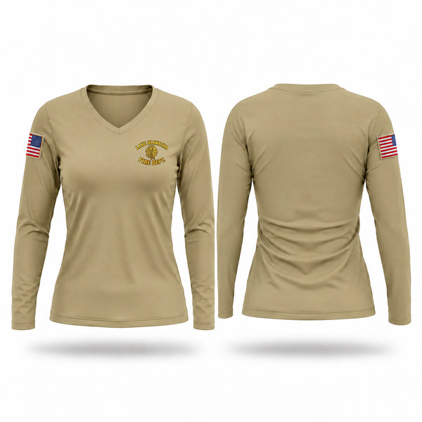 Womens Long Sleeve Vneck Shirt, Lake Hiawatha fire department, Fire Department, Teamtime, Team time, sublimation, custom sports apparel, team uniforms, spirit wear, spiritwear, sports uniforms, custom shirts, team store, custom team store, fundraiser sports, apparel fundraiser