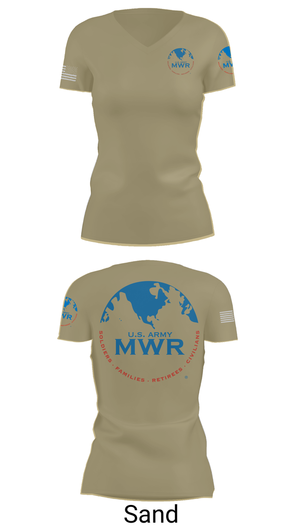 Womens Short Sleeve Vneck Shirt, FAMILY AND MORALE, WELFARE AND RECREATION, , Teamtime, Team time, sublimation, custom sports apparel, team uniforms, spirit wear, spiritwear, sports uniforms, custom shirts, team store, custom team store, fundraiser sports, apparel fundraiser