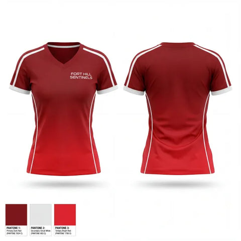 Womens Short Sleeve Vneck Shirt, Fort Hill Sentinels, Men's Basketball, Teamtime, Team time, sublimation, custom sports apparel, team uniforms, spirit wear, spiritwear, sports uniforms, custom shirts, team store, custom team store, fundraiser sports, apparel fundraiser