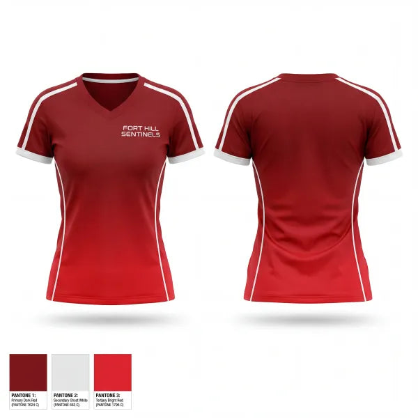 Womens Short Sleeve Vneck Shirt, Fort Hill Sentinels, Men's Basketball, Teamtime, Team time, sublimation, custom sports apparel, team uniforms, spirit wear, spiritwear, sports uniforms, custom shirts, team store, custom team store, fundraiser sports, apparel fundraiser