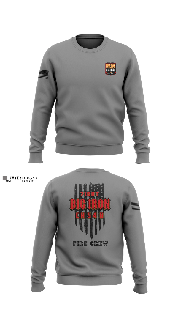 Crew Neck Sweatshirt, Big Iron, Fire Department, Teamtime, Team time, sublimation, custom sports apparel, team uniforms, spirit wear, spiritwear, sports uniforms, custom shirts, team store, custom team store, fundraiser sports, apparel fundraiser