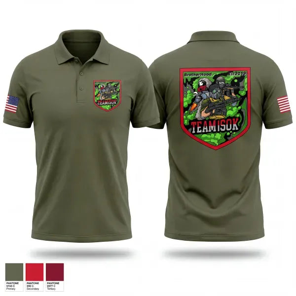 Short Sleeve Performance Polo, 1SOK, Army, Teamtime, Team time, sublimation, custom sports apparel, team uniforms, spirit wear, spiritwear, sports uniforms, custom shirts, team store, custom team store, fundraiser sports, apparel fundraiser