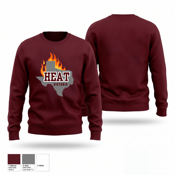 Crew Neck Sweatshirt, Victoria HEAT, Track & Field, Teamtime, Team time, sublimation, custom sports apparel, team uniforms, spirit wear, spiritwear, sports uniforms, custom shirts, team store, custom team store, fundraiser sports, apparel fundraiser
