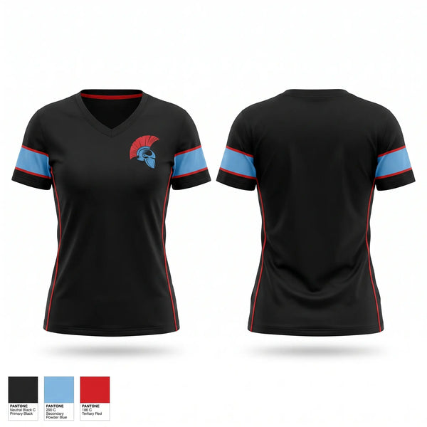 Womens Short Sleeve Vneck Shirt, Spartans, , Teamtime, Team time, sublimation, custom sports apparel, team uniforms, spirit wear, spiritwear, sports uniforms, custom shirts, team store, custom team store, fundraiser sports, apparel fundraiser